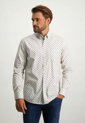 Poplin-overhemd-met-regular-fit---brique/wit-grijs