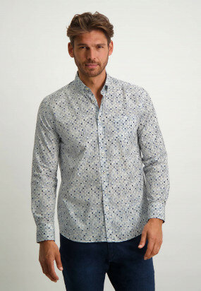 Regular-fit-overhemd-met-all-over-print---greige/grijsblauw