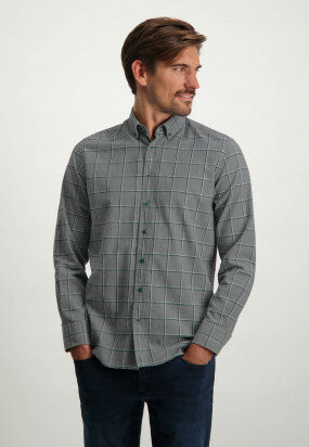 Shirt-with-check-pattern---medium-grey/dark-blue