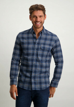 Flanel-organic-cotton-shirt---grey-blue/navy