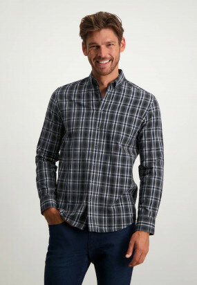 Checked-shirt-with-chest-pocket---dark-blue/silvergrey
