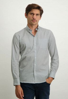 Overhemd-met-geometrische-print---wit/grijsblauw