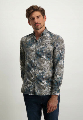 Cotton-stretch-shirt-with-print---charcoal/midnight