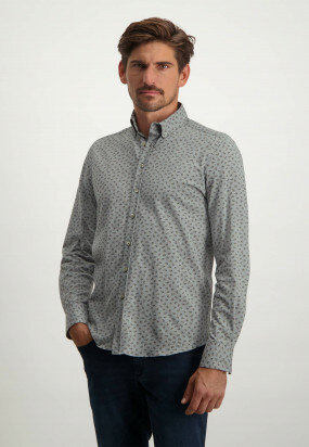 Jersey-overhemd-met-een-all-over-print---zilvergrijs/zwavelgeel