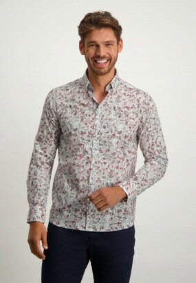 Button-down-shirt-with-floral-print---white/fuchsia