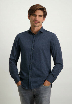 Jersey-shirt-with-cut-away-collar---cobalt-plain