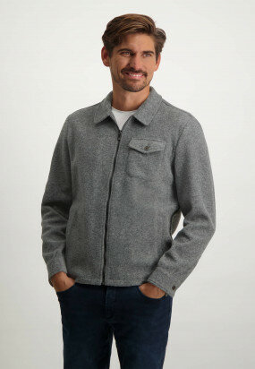 Wool-blend-overshirt---medium-grey-plain