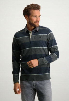 Rugbyshirt-with-stripe-pattern---midnight/charcoal