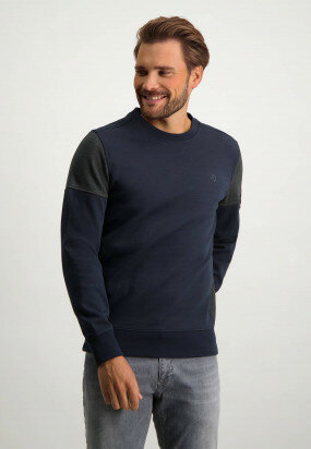 Double-faced-sweatshirt-with-sleeve-pocket---midnight/charcoal