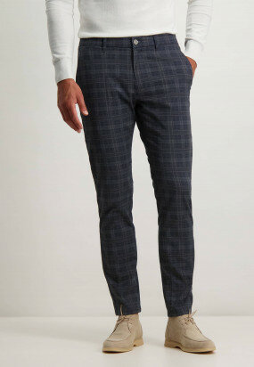 Stretch-chinos-with-check-motif---midnight/charcoal