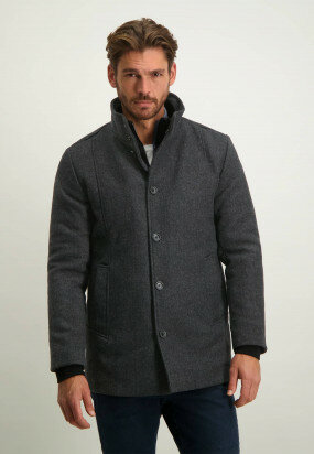 Mid-length-jacket-with-structured-pattern---midnight/charcoal