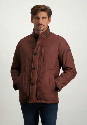 Jacket-made-of-polyester---brick/dark-brown