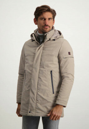 Mid-length-jacket-with-detachable-hood---beige-plain