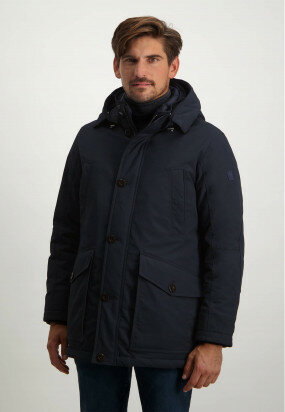 Hooded-jacket-with-elbow-patches---dark-blue-plain