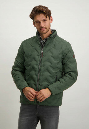 Jacket-with-slit-pockets---moss-green-plain