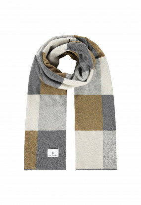 Double-knitted-scarf-checked-pattern---camel/mid-grey