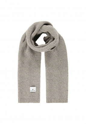Textured-knitted-scarf---beige-plain