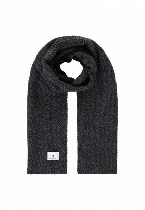 Textured-knitted-scarf---dark-blue-plain