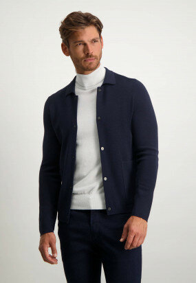 Modern-Classics-cardigan-with-turn-down-collar---dark-blue-plain
