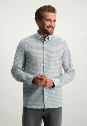 Regular-fit-overhemd-met-button-down---wit/donkerblauw