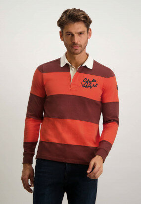 Rugbyshirt-with-stripe-pattern---brick/orange