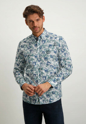 Regular-fit-shirt-with-floral-print---cobalt/azure