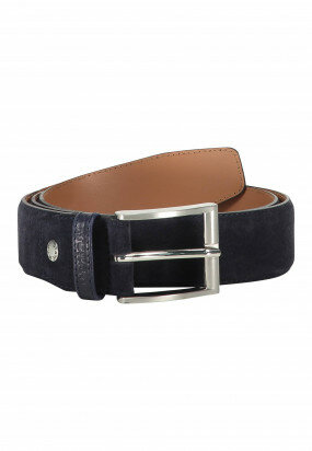 Suede-belt-completely-handmade---dark-blue-plain