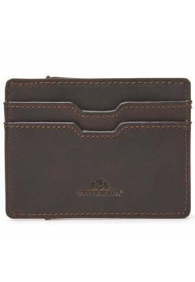 Card-holder-with-pull-tab---dark-brown-plain