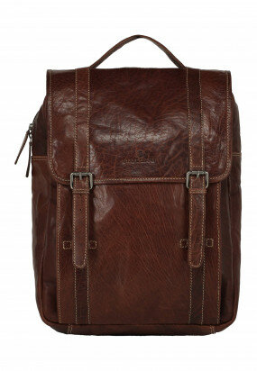 Business-rucksack-made-of-buffalo-leather---dark-brown-plain