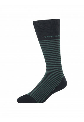Gestreepte-sokken-van-een-katoenmix---donkerblauw/donkergroen