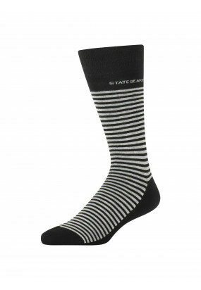 Gestreepte-sokken-van-een-katoenmix---zwart/zilvergrijs