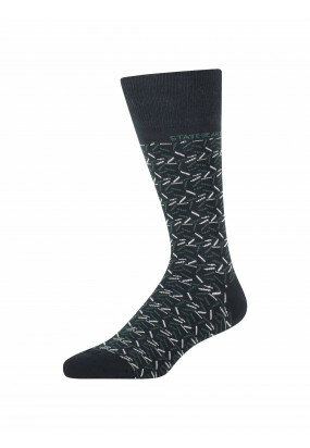 Socks-with-a-jacquard-pattern---midnight/dark-green