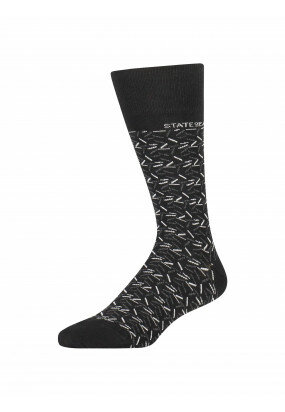 Socks-with-a-jacquard-pattern---black/charcoal