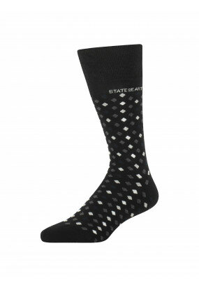 Jacquard-sokken-met-een-ruitpatroon---zwart/zilvergrijs