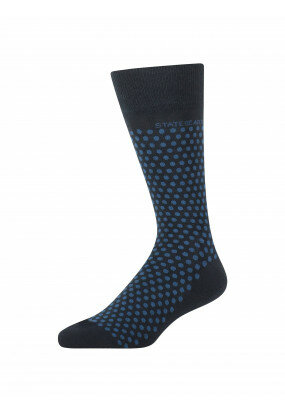 Jacquard-sokken-met-een-stippenpatroon---donkerblauw/kobalt