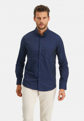Modern-Classics-overhemd-Easy-Care---donkerblauw-uni