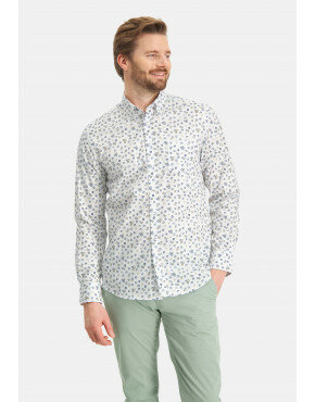Shirt-with-print-and-chest-pocket---cobalt/emerald-green