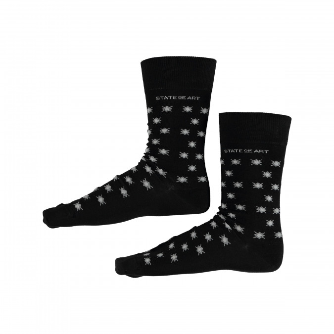Socks-Print---black/silver-grey