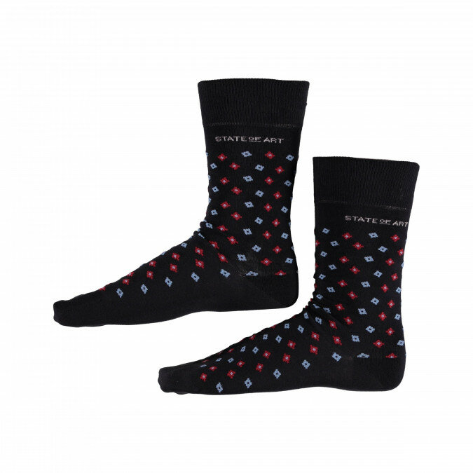 Socks-Print-with-Elastane---dark-blue/red