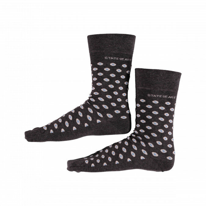 Socks-with-Print-and-Stretch---charcoal/light-yellow