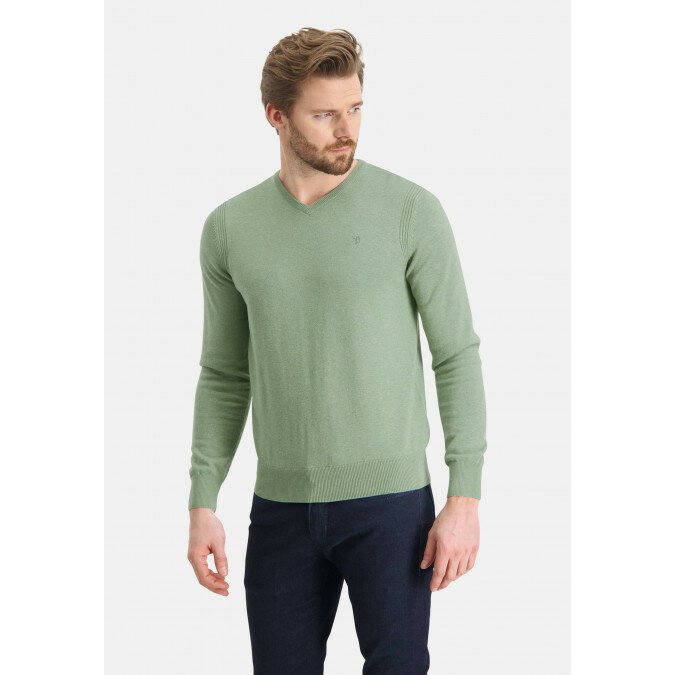 Jumper-of-organic-cotton-with-brand-logo---leafgreen-plain