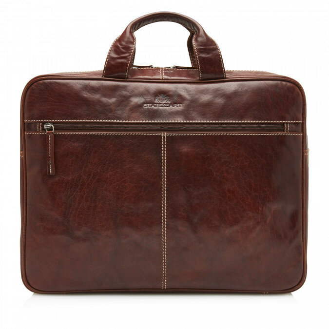 Laptop-bag-of-buffalo-leather---dark-brown-plain