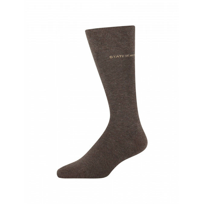 Socks-made-of-blended-cotton---dark-brown-plain