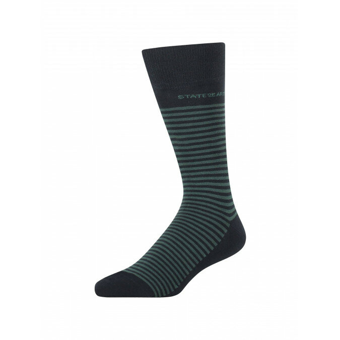 Striped-socks-made-of-blended-cotton---midnight/dark-green