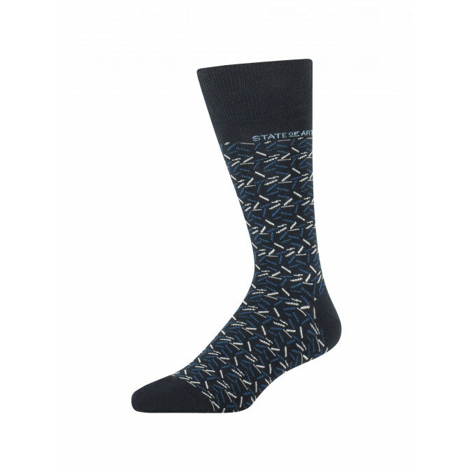 Socks-with-a-jacquard-pattern---dark-blue/blue