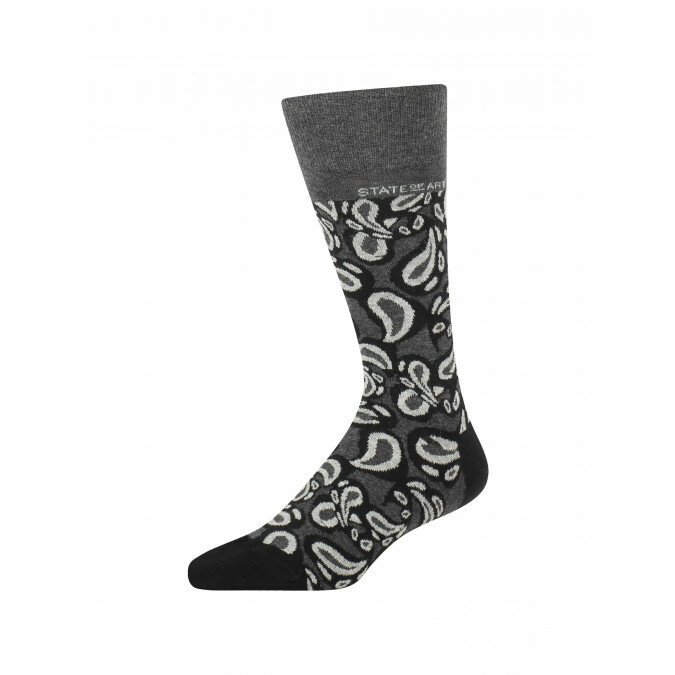 Socks-with-a-paisley-print---charcoal/black