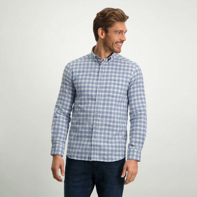 Flanellen-overhemd-van-katoen---wit/grijsblauw