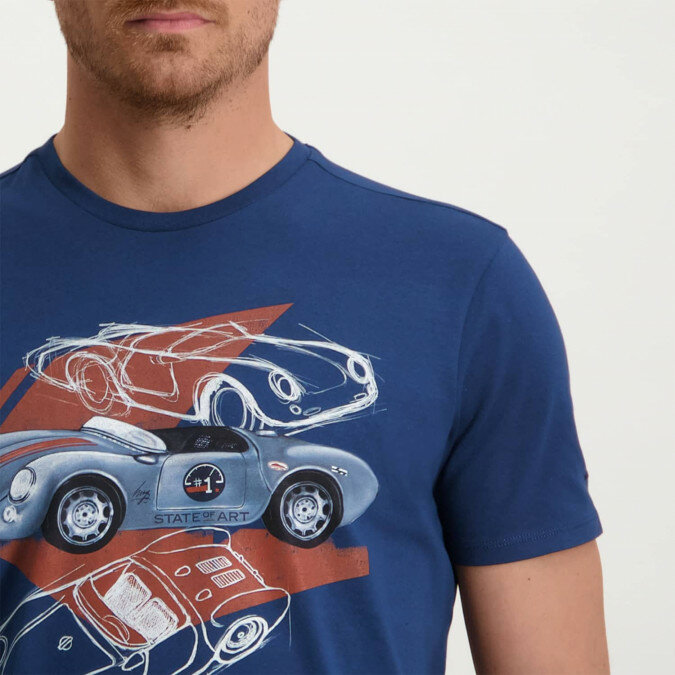 Versnel Voorzichtig Zonsverduistering Racing effen T-shirt met print op de borst