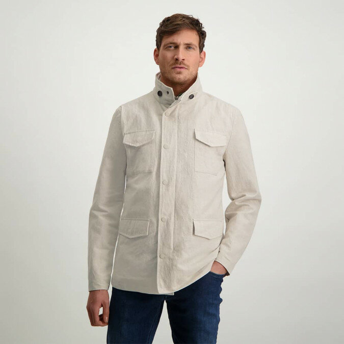 Classics jacket in a linen blend - cream plain