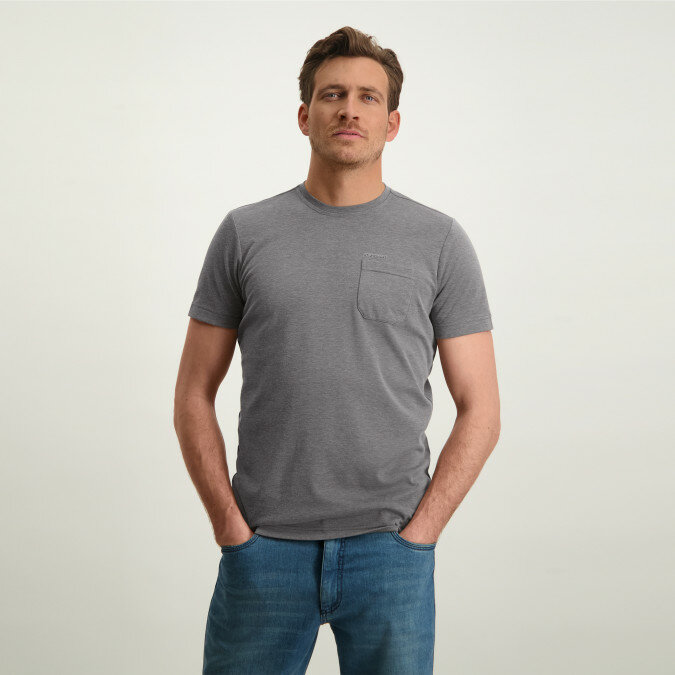 T-shirt-van-een-katoen-mix-met-borstzak